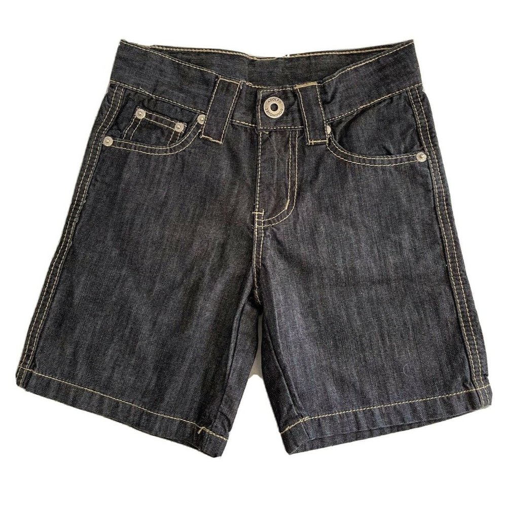 Adolfo Dominguez Kid's Boy Short Jean Bermuda Black Zip 100%Cotton Size 4